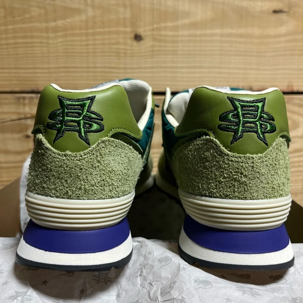 New Balance Green Lime Teal Suede Sneakers - Picture 6 of 6